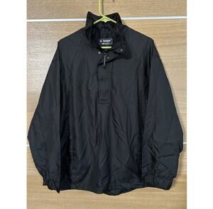 Landway Men Medium Pullover 1/4 Zip Jacket Black Pockets Lightweight Windbreaker